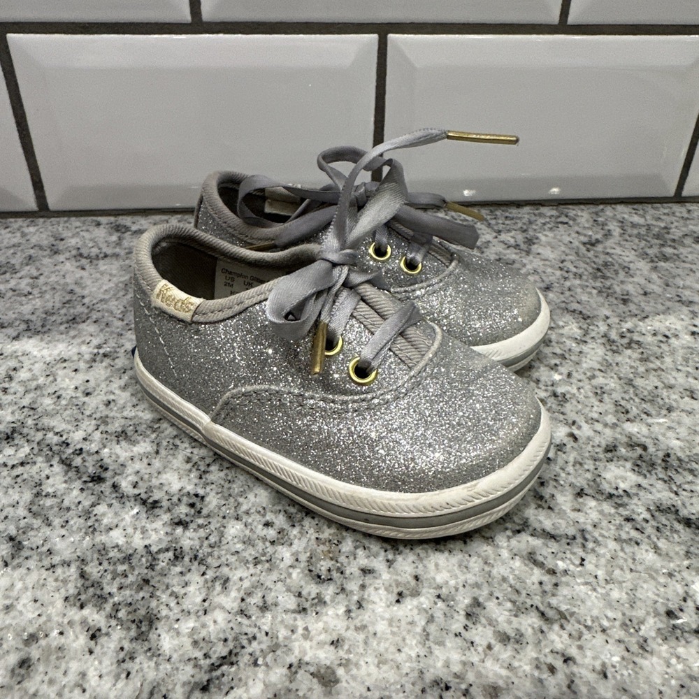 Keds X Kate spade Silver glitter Sneakers Infant 2 Bling Silver‎ & Gold